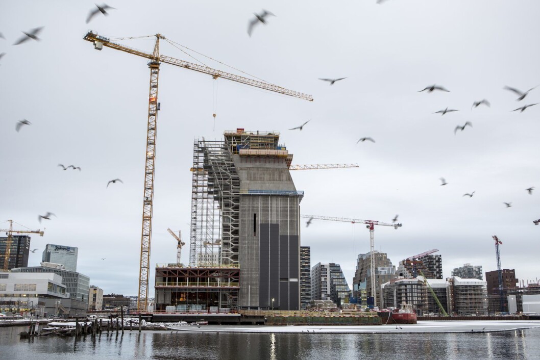 Her et bilde av nye Munch-museet fra et par år tilbake. Nå mener arkeologer at utbyggingen i Bjørvika, og særlig på Sørenga nærmest har ført til et arekologisk bonanza. Foto: Paul Kleiven / NTB scanpix Her et bilde av nye Munch-museet fra et par år tilbake. Nå mener arkeologer at utbyggingen i Bjørvika, og særlig på Sørenga nærmest har ført til et arekologisk bonanza. Foto: Paul Kleiven / NTB scanpix