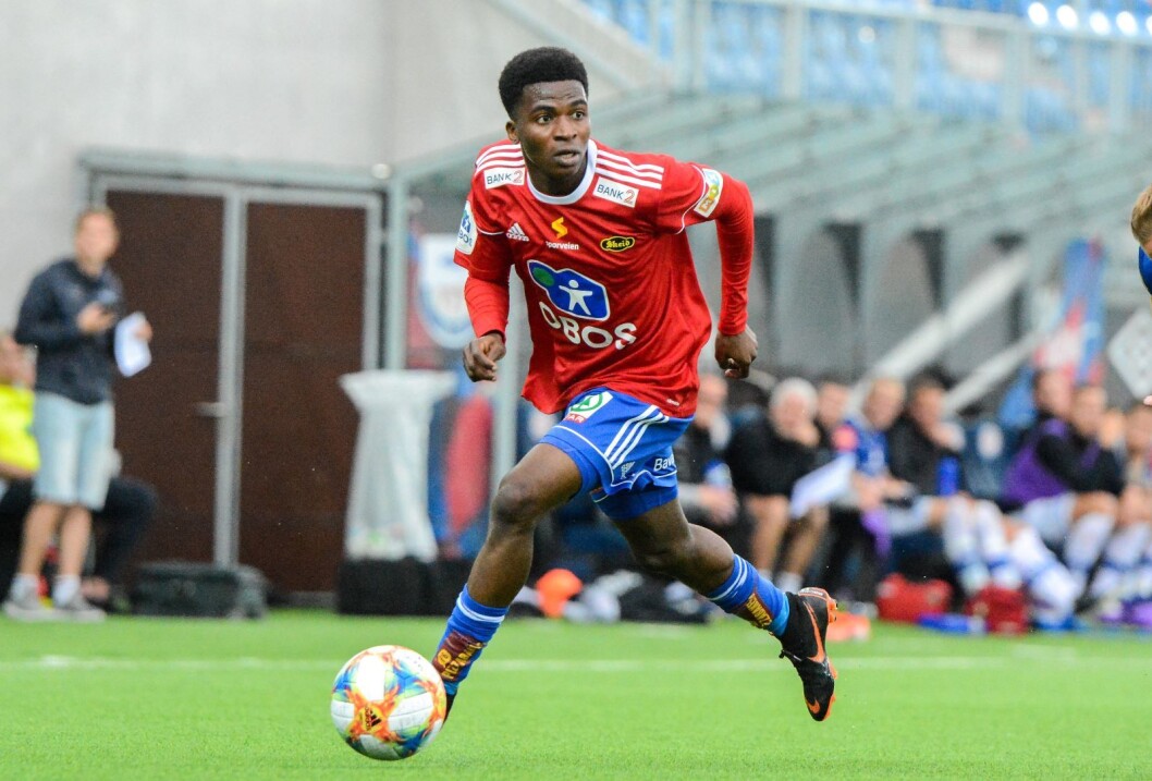 Kjappe Ismaeel Taofek venter fortsatt på sin første scoring i OBOS-ligaen. Taofek ble på mange måter dagens mann på Intility stadion. Arkivfoto: Anders Vindegg Kjappe Ismaeel Taofek venter fortsatt på sin første scoring i OBOS-ligaen. Taofek ble på mange måter dagens mann på Intility stadion. Arkivfoto: Anders Vindegg