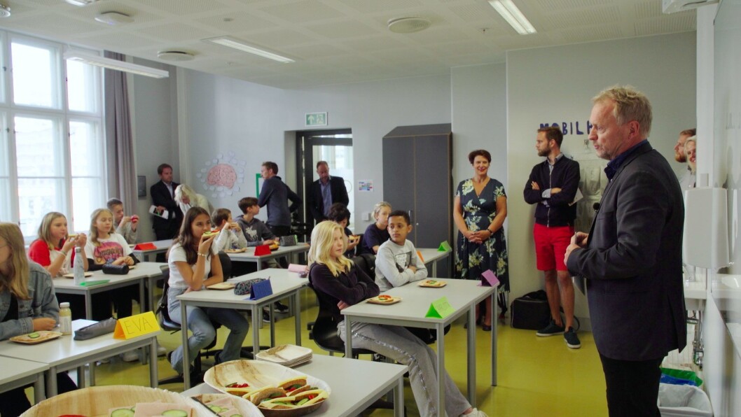 På Majorstuen skole er det for tiden et forsøksprosjekt med mat i skolen. Foto: Oslo AP På Majorstuen skole er det for tiden et forsøksprosjekt med mat i skolen. Foto: Oslo AP