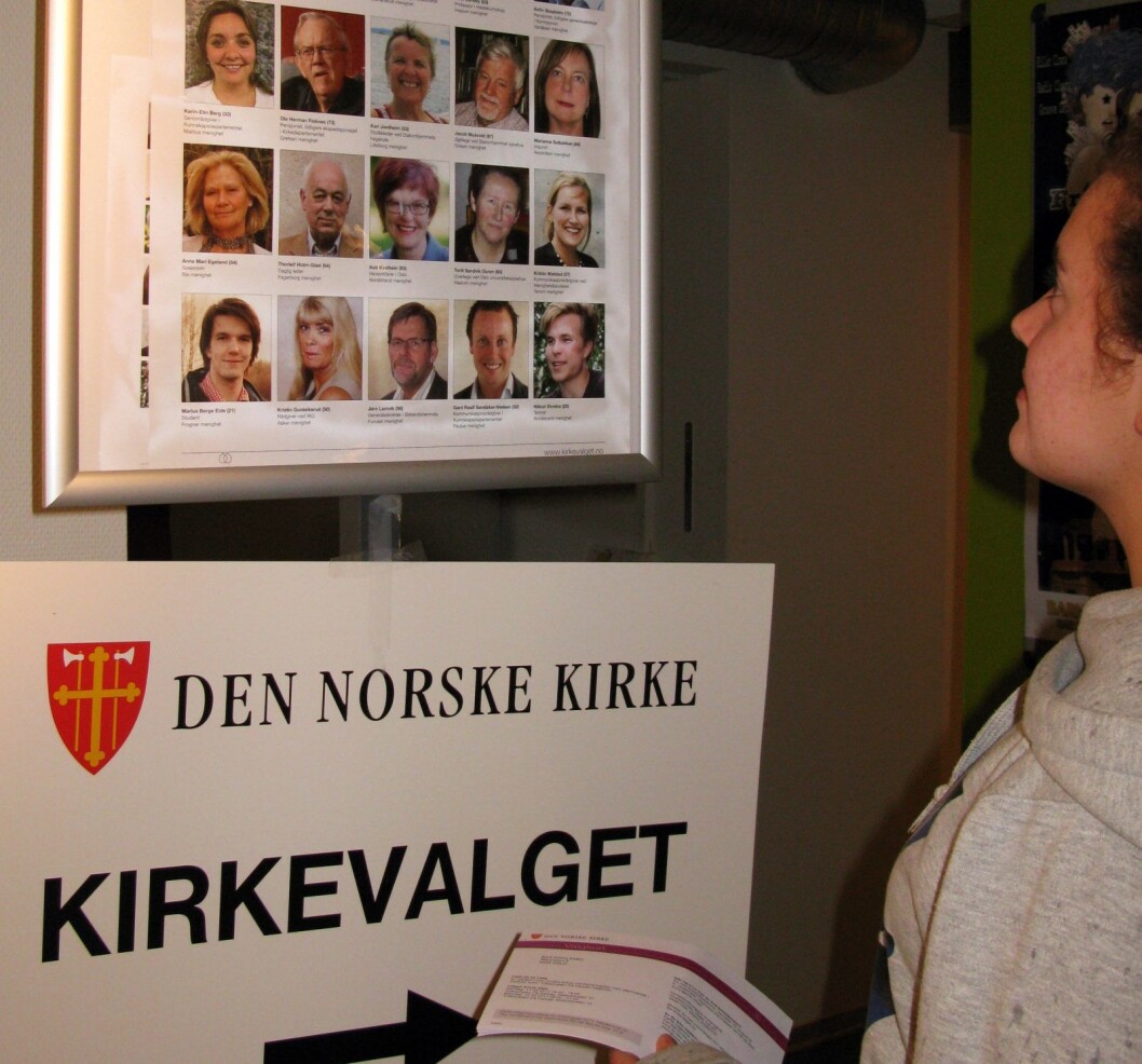 Dersom du er stemmeberettiget til å stemme i kirkevalget, kan du gjøre det i tilknytning til valglokalet der kommunevalget foregår 8. og 9. september. Arkivfoto: Scanpix Dersom du er stemmeberettiget til å stemme i kirkevalget, kan du gjøre det i tilknytning til valglokalet der kommunevalget foregår 8. og 9. september. Arkivfoto: Scanpix