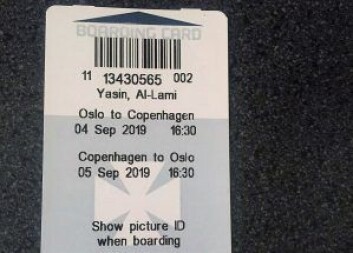 Både Yasin Al-Lami og Modar Algayar fikk boardingkort. Men ble nektet ombordstigning. Foto: Privat Både Yasin Al-Lami og Modar Algayar fikk boardingkort. Men ble nektet ombordstigning. Foto: Privat