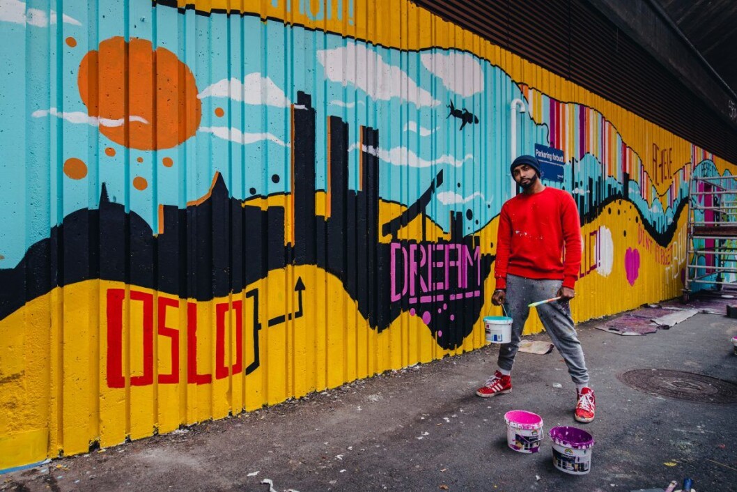 Den britiske kunstneren Amandeep Singh har gjort det lyst og trivelig. Foto: Skanska Den britiske kunstneren Amandeep Singh har gjort det lyst og trivelig. Foto: Skanska