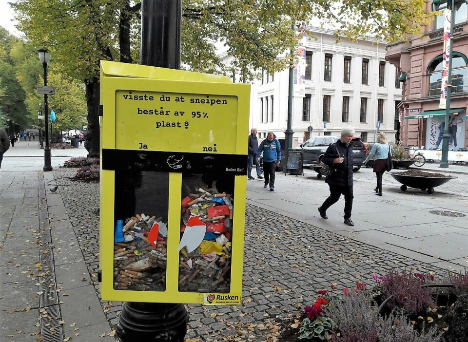 Sneipen bidrar bidrar til plastforsøplingen i byen. Foto: Anders Høilund