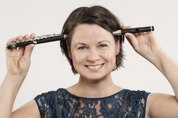 Linn Cecilie Aasvik spiller piccolofløyte i KORK. Foto: Ole Kaland/NRK Linn Cecilie Aasvik spiller piccolofløyte i KORK. Foto: Ole Kaland/NRK
