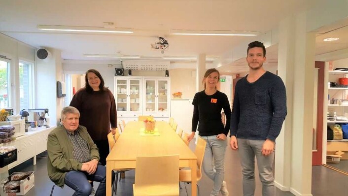 Deler av teamet på St. Hanshaugen frivilligsentral, fra venstre: Svein Harald Husby, Maja Furuseth-Olsen, Kristin Müller-Nilsen og Simen Valldal Johannessen. Deler av teamet på St. Hanshaugen frivilligsentral, fra venstre: Svein Harald Husby, Maja Furuseth-Olsen, Kristin Müller-Nilsen og Simen Valldal Johannessen.
