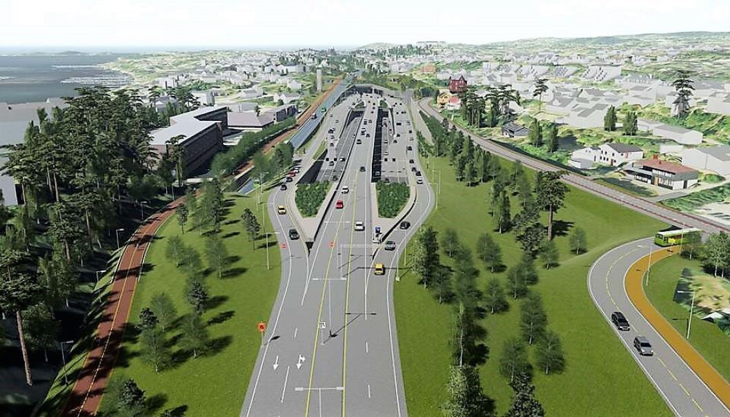 Utbyggingen av E18 er stoppet fordi veien ikke har finansiering Utbyggingen av E18 er stoppet fordi veien ikke har finansiering