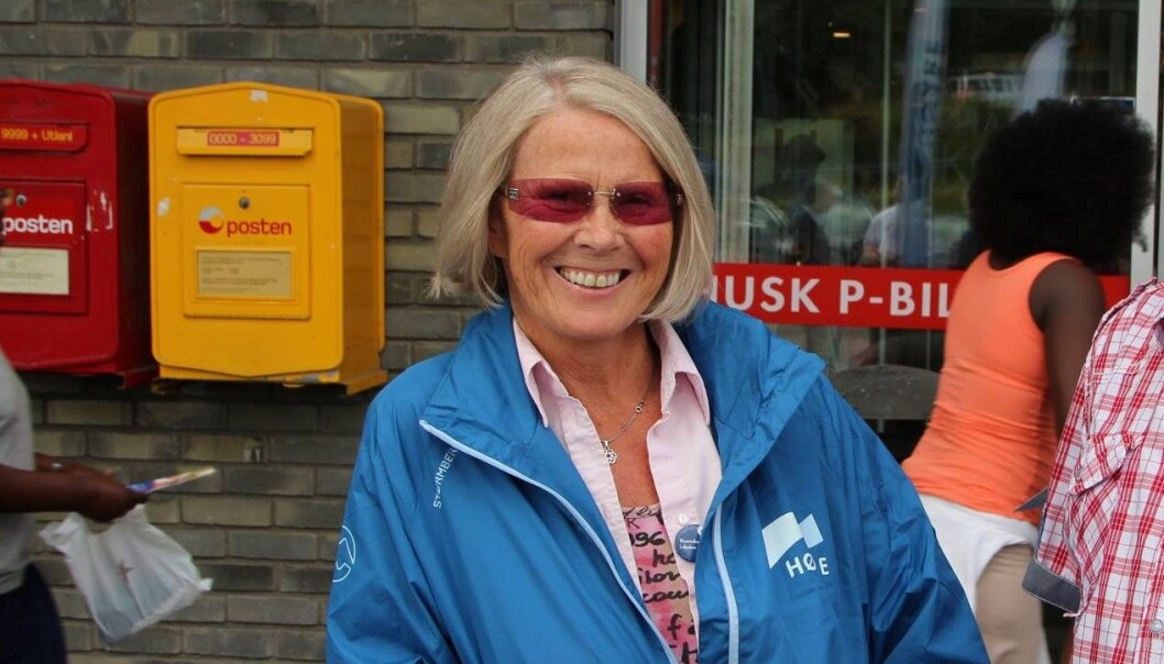 Grete Horntvedt på stand for Høyre under valgkampen i fjor. Grete Horntvedt på stand for Høyre under valgkampen i fjor.