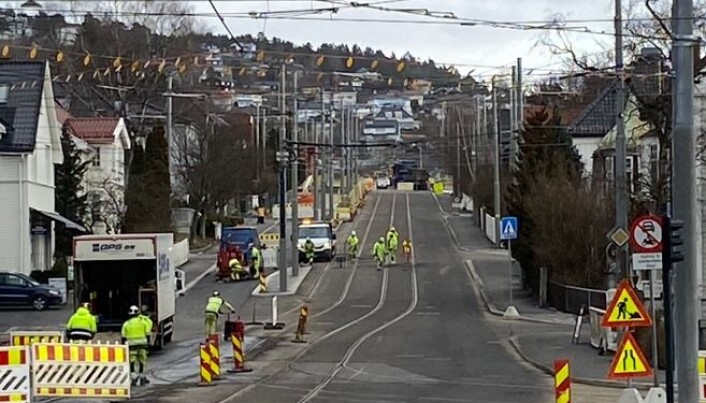 Også nederst på Grefsen, i Storokrysset, går arbeidene sin gang. Også nederst på Grefsen, i Storokrysset, går arbeidene sin gang.