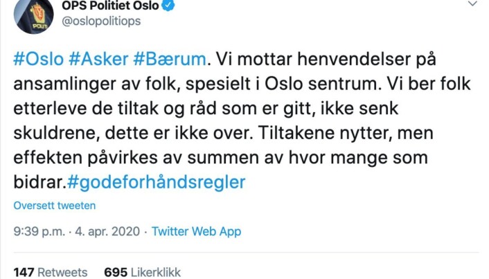 Skjermbilde fra Twitter Skjermbilde fra Twitter
