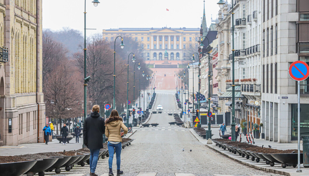 Vi kommer nok alltid til å huske 2020 som annerledesåret, sier Rune Kvernmo. Her fra et folketomt Karl Johan. Vi kommer nok alltid til å huske 2020 som annerledesåret, sier Rune Kvernmo. Her fra et folketomt Karl Johan.