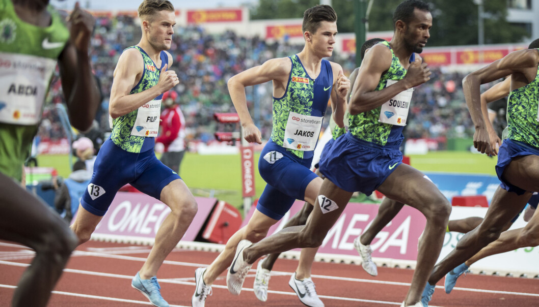 Filip og Jakob Ingebrigtsen under fjorårets Bislett Games. Filip og Jakob Ingebrigtsen under fjorårets Bislett Games.