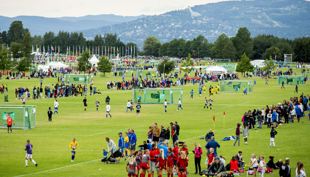 Oversiktsbilde over Ekebergsletta under Norway Cup 2016. Oversiktsbilde over Ekebergsletta under Norway Cup 2016.