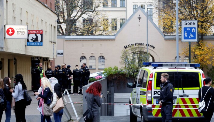 Drapet ble begått i bygget til venstre, som er nærmeste nabo til Majorstuen skole. Drapet ble begått i bygget til venstre, som er nærmeste nabo til Majorstuen skole.
