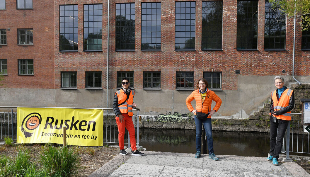 Rusken-teamet ved Akerselva. Rusken-teamet ved Akerselva.