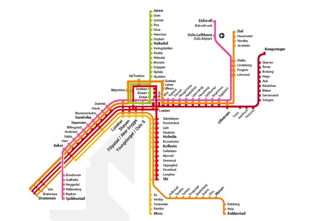 Mulig framtidig rutekart for Lokaltoget. Her med en ringbane for lokaltoget om Ila/Torshov og Majorstua. Mulig framtidig rutekart for Lokaltoget. Her med en ringbane for lokaltoget om Ila/Torshov og Majorstua.