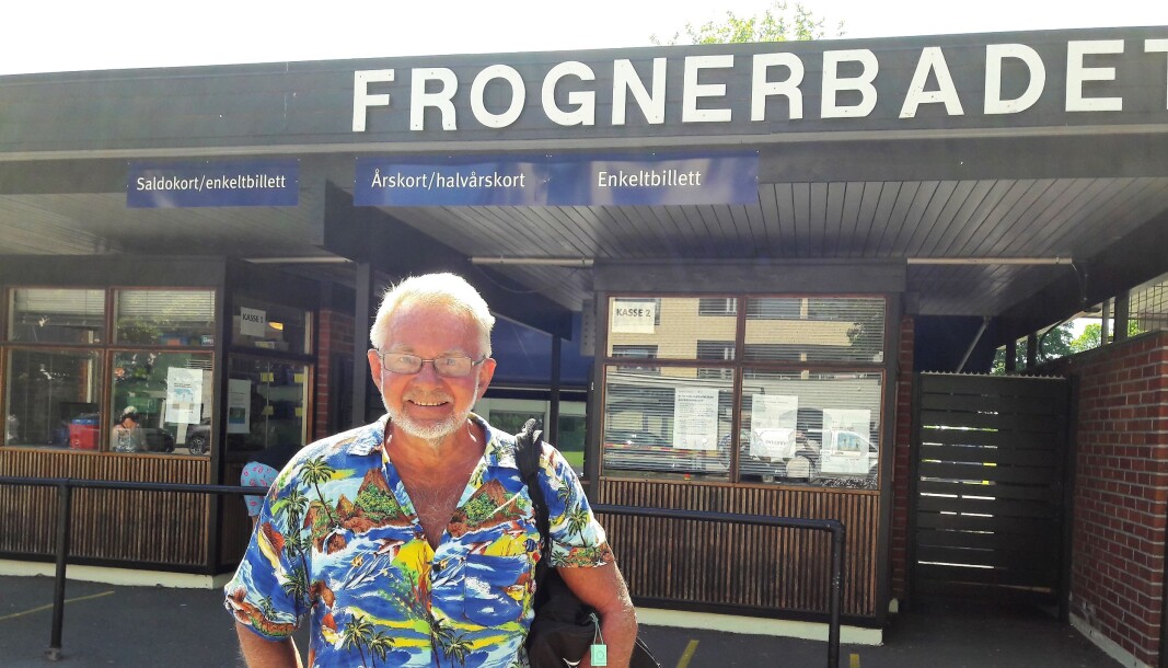 — Frognerbadet er det beste med hele Oslo, sier Eilif Dahl. — Frognerbadet er det beste med hele Oslo, sier Eilif Dahl.