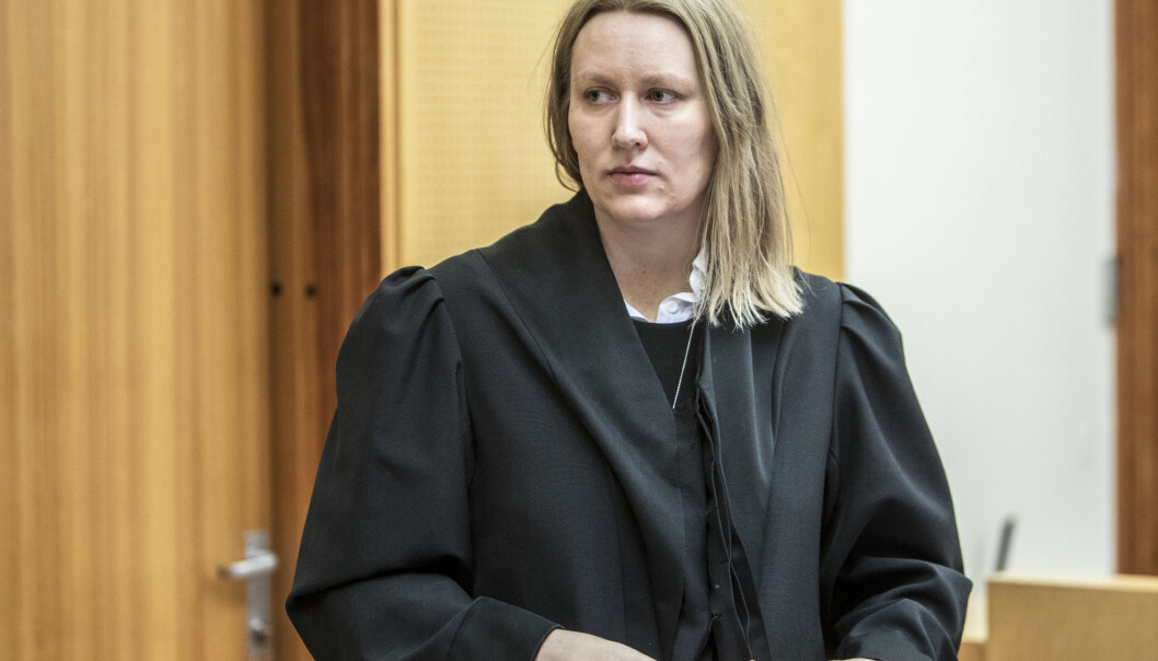 Forsvarer Elisabeth Myhre. Forsvarer Elisabeth Myhre.