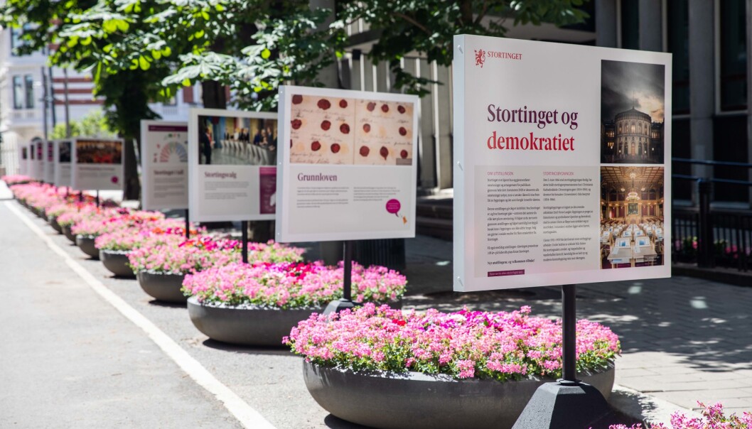 Det blomstrer bak Stortinget. Det blomstrer bak Stortinget.
