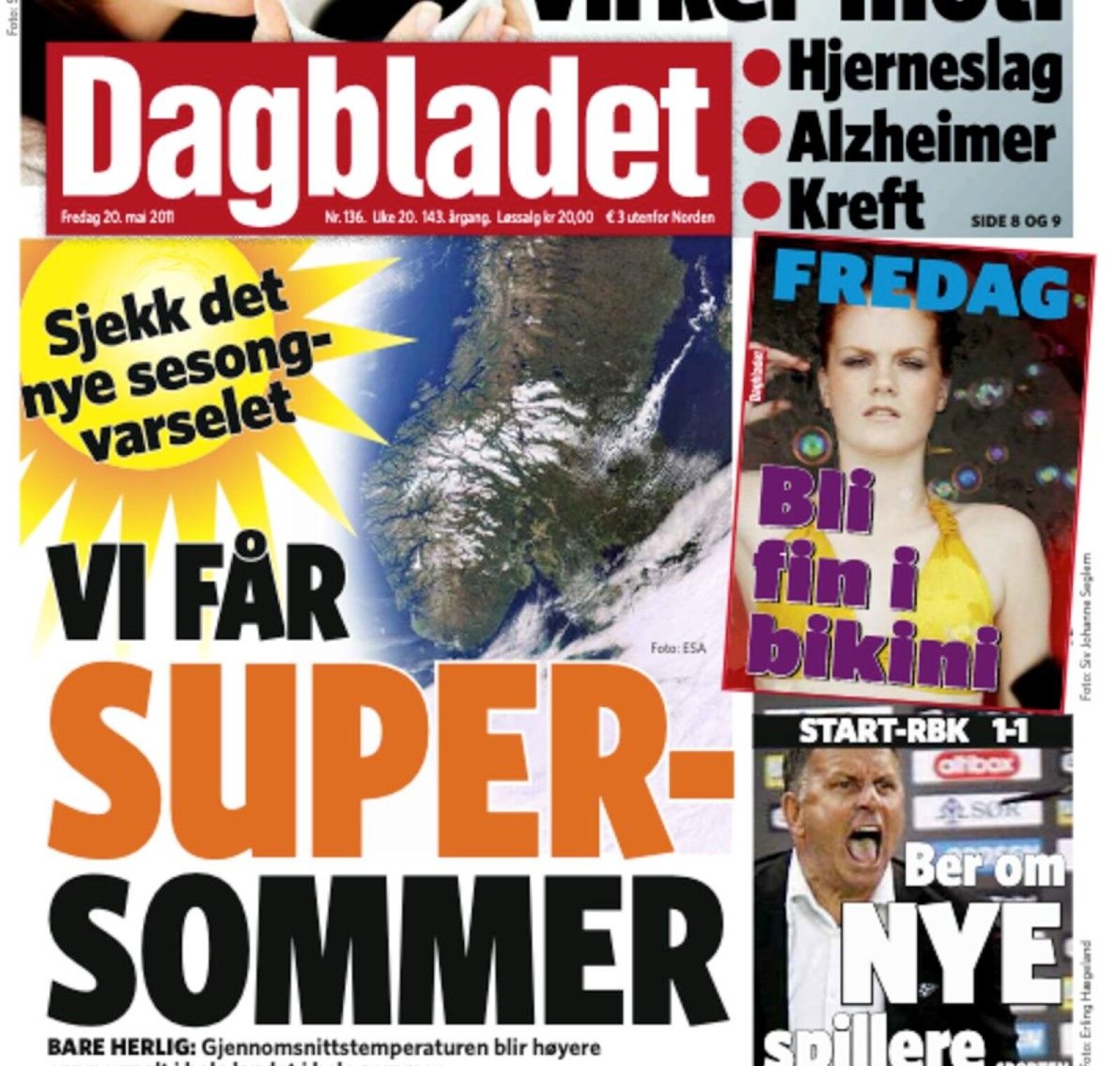 Faksimile: Dagbladet, 20. mai 2011 Faksimile: Dagbladet, 20. mai 2011