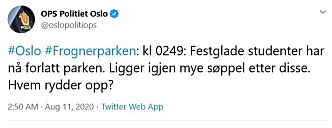 Skjermdump fra Twitter Skjermdump fra Twitter