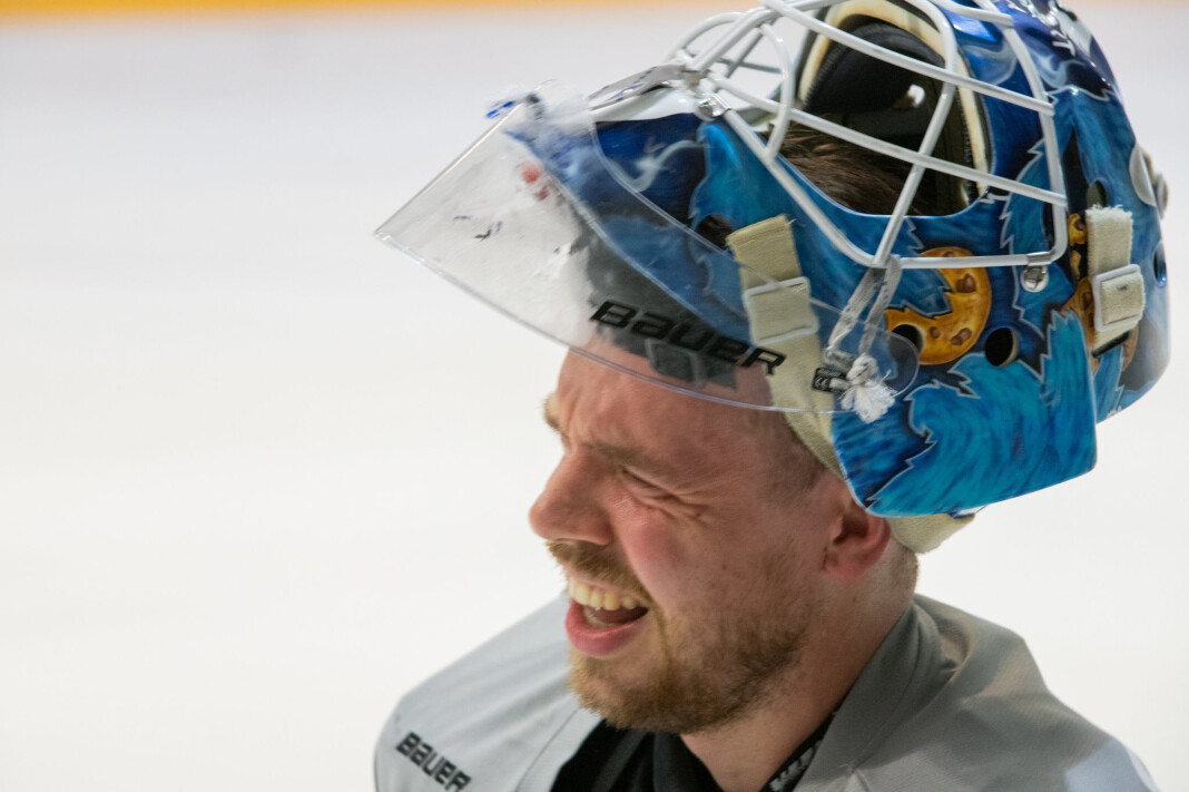 Steffen Søberg fikk litt å pusle med på dagens trening. Steffen Søberg fikk litt å pusle med på dagens trening.