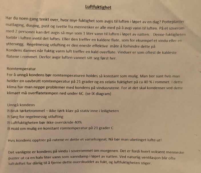 Marit Johansen mener det er svært hårreisende at RSV ikke fikset opp i muggskadene i leiligheten, men i stedet skyldte på at man ikke skulle tørke klær innendørs. Marit Johansen mener det er svært hårreisende at RSV ikke fikset opp i muggskadene i leiligheten, men i stedet skyldte på at man ikke skulle tørke klær innendørs.