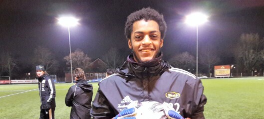 Skeids nye keeper Adam Tamrat Vik (19) sikter mot Manchester United Skeids nye keeper Adam Tamrat Vik (19) sikter mot Manchester United