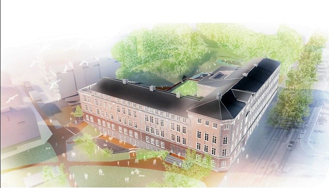 Slik ser arkitiektene for seg at fasaden på Sophies Minde vil bli seende ut etter oppussingen. Slik ser arkitiektene for seg at fasaden på Sophies Minde vil bli seende ut etter oppussingen.