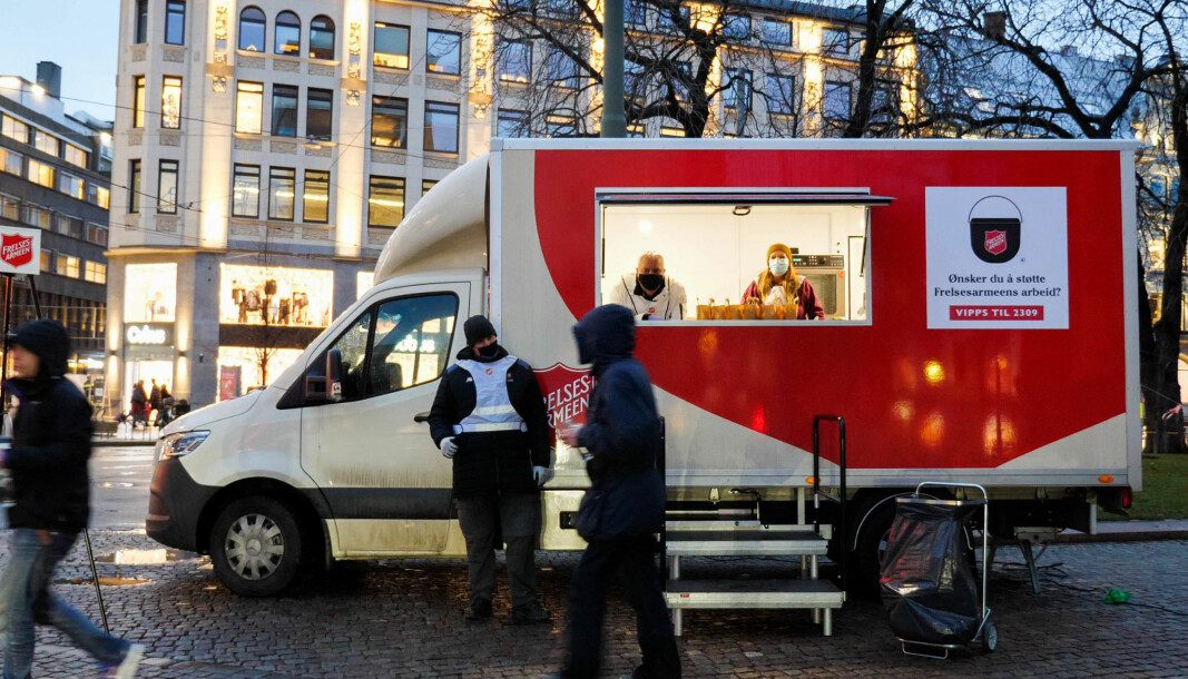 Foodtrucken til Frelsesarmeen blir å finne i Oslos gater i jula.