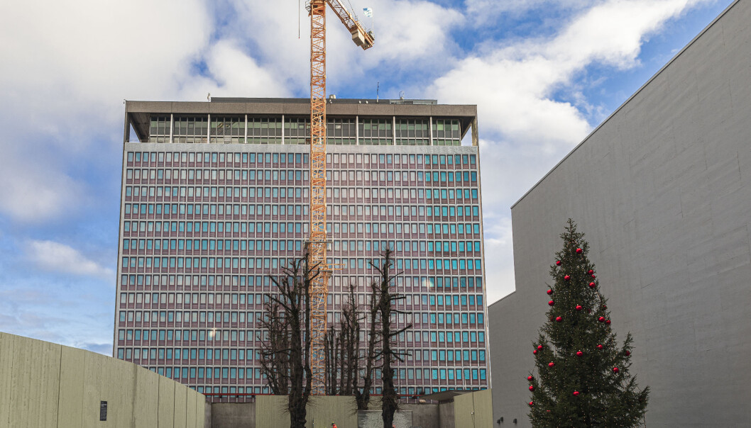 Slik ser Skanska og Statsbygg for seg at den restaurerte og rehabiliterte Høyblokka i regjeringskvartalet vil fremstå i 2024. Slik ser Skanska og Statsbygg for seg at den restaurerte og rehabiliterte Høyblokka i regjeringskvartalet vil fremstå i 2024.