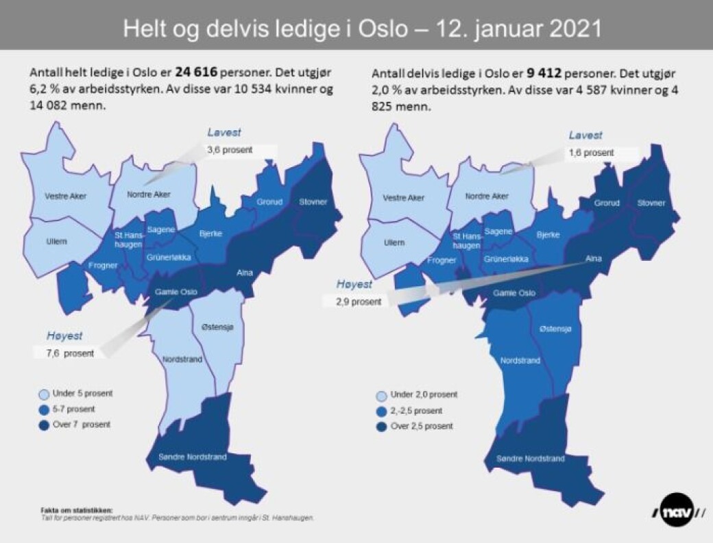 Skjermdump fra Nav Oslo. Skjermdump fra Nav Oslo.