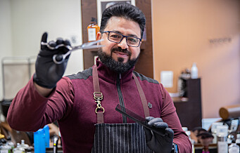 Rashid (41) flyktet fra krigen i Syria. Nå driver han Frogner barbershop. Drømmen er å få klippe Kongen