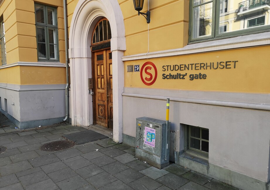 Ingangen til Studenthuset i Schultz gate 29. Foto: Steffen Egge