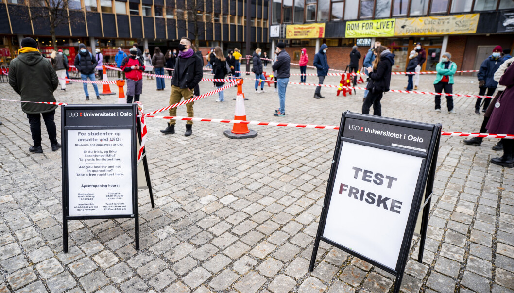Helsetjenesten ved Studentsamskipnaden i Oslo åpner et nytt korona-testtilbud på Universitetet i Oslo. Testingen vil foregå på Fredrikkeplassen på Blindern. Helsetjenesten ved Studentsamskipnaden i Oslo åpner et nytt korona-testtilbud på Universitetet i Oslo. Testingen vil foregå på Fredrikkeplassen på Blindern.