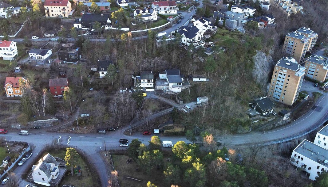 Dronefoto fra Linneadalen, mellom Ryen og Kværnerbyen. Dronefoto fra Linneadalen, mellom Ryen og Kværnerbyen.