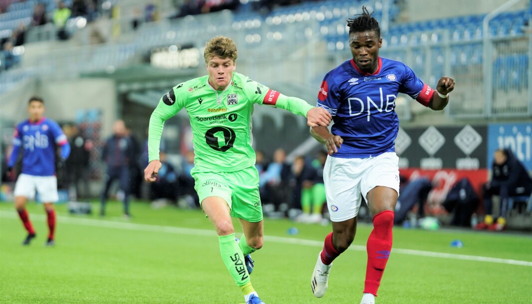 Sam Adekugbe og Vålerenga får besøk av Kristiansund hjemme på Valle på fotballens store festdag 16. mai. Sam Adekugbe og Vålerenga får besøk av Kristiansund hjemme på Valle på fotballens store festdag 16. mai.