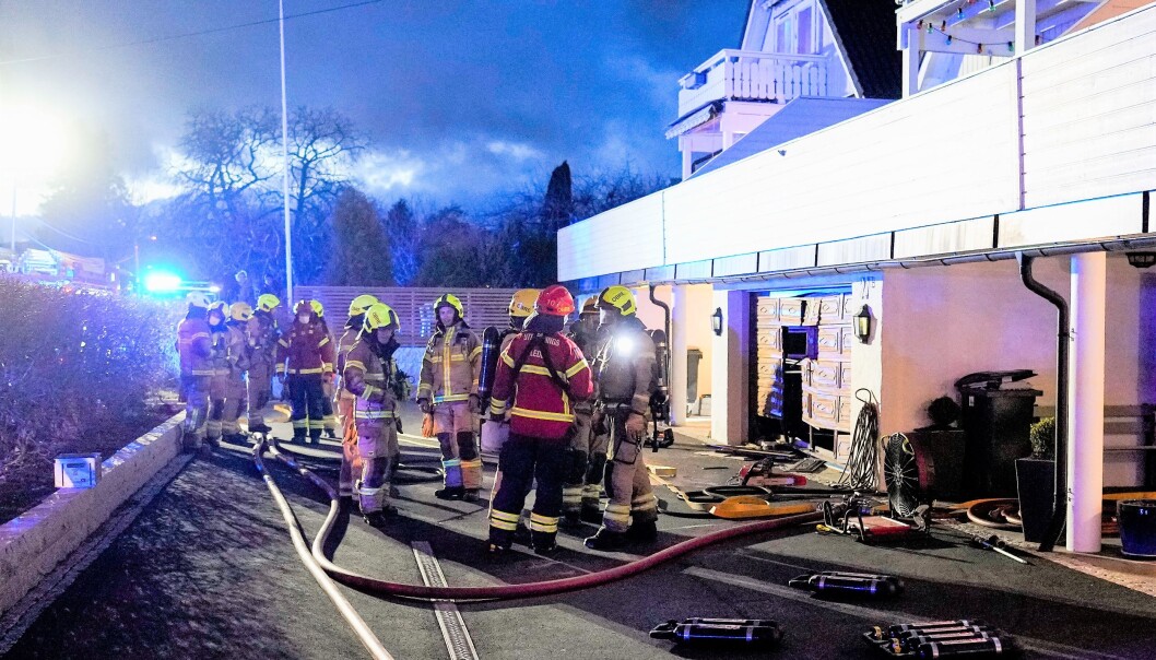 Det brat godt i en kjedet enebolig i Bråtenalleen på Grefsen søndag kveld. Det brat godt i en kjedet enebolig i Bråtenalleen på Grefsen søndag kveld.
