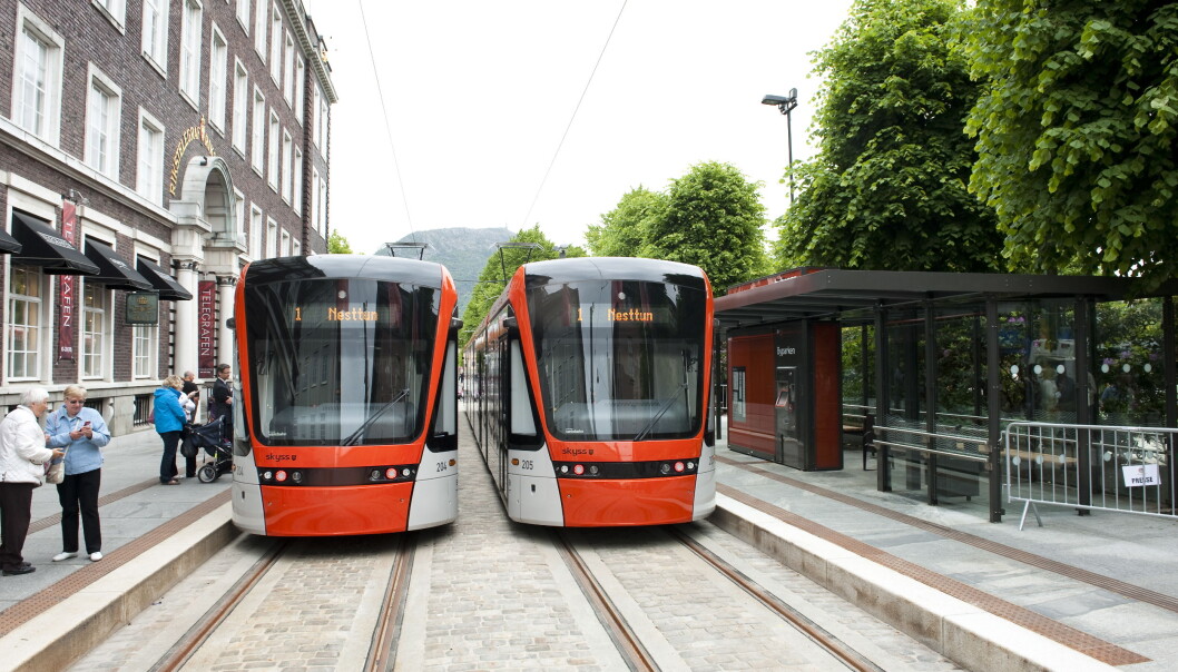 Bybanen i Bergen går mellom Bergen sentrum og Nesttun, og skal frakte 6,5 millioner passasjerer per år. Foto: Marit Hommedal / NTB Bybanen i Bergen går mellom Bergen sentrum og Nesttun, og skal frakte 6,5 millioner passasjerer per år. Foto: Marit Hommedal / NTB
