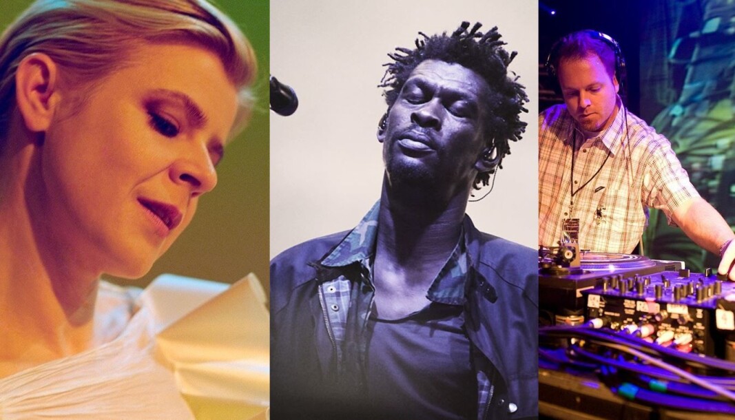 Disse deltar i neste års PiPfest. Fra venstre: Robyn,Grantley Marshall i Massive Attack og DJ Shadow. Disse deltar i neste års PiPfest. Fra venstre: Robyn,Grantley Marshall i Massive Attack og DJ Shadow.