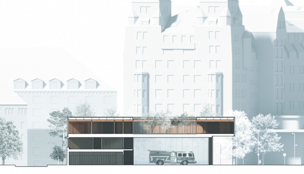 Den nye brannstasjonen vant en åpen arkitektkonkurranse med 103 innsendte forslag. Vinneren var det danske arkitektkontoret Gottlieb Paludan Architects. Den nye brannstasjonen vant en åpen arkitektkonkurranse med 103 innsendte forslag. Vinneren var det danske arkitektkontoret Gottlieb Paludan Architects.
