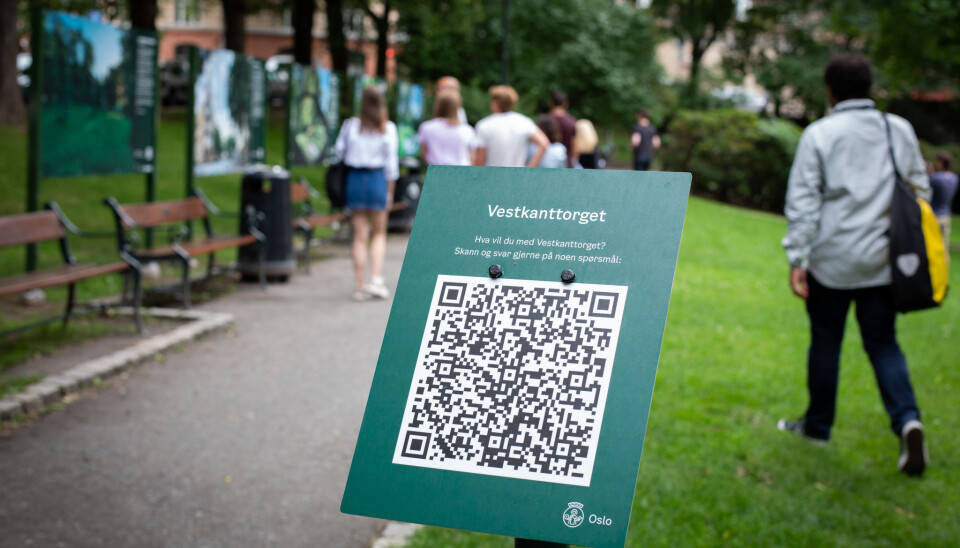QR-koden på Vestkanttorget.