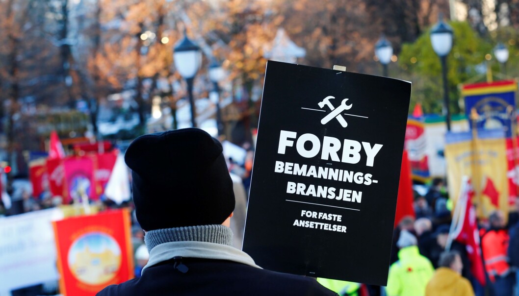 LO i Oslo har lenge slåss mot bemanningsbransjen. Her fra en demonstrasjon i 2017. LO i Oslo har lenge slåss mot bemanningsbransjen. Her fra en demonstrasjon i 2017.