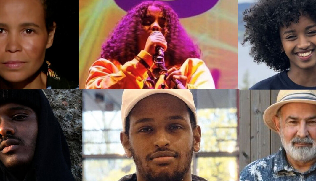 Til folkemøtet i Bjølsenparken kommer (f.v. øverst) slam-poet Guro Sibeko, Sagene-artisten Samiya Mohamed og Ammal Haj fra Norsk Folkehjelp Solidaritetsungdom. Også (f.v.nederst) Hersi Mohamud fra Agenda X, Mohamed Awil fra African Students Association, Reza Rezaee (Rødt) og Akie de Leon (ikke avbildet) fra Organisasjonen mot offentlig diskriminering stiller opp på folkemøtet. Til folkemøtet i Bjølsenparken kommer (f.v. øverst) slam-poet Guro Sibeko, Sagene-artisten Samiya Mohamed og Ammal Haj fra Norsk Folkehjelp Solidaritetsungdom. Også (f.v.nederst) Hersi Mohamud fra Agenda X, Mohamed Awil fra African Students Association, Reza Rezaee (Rødt) og Akie de Leon (ikke avbildet) fra Organisasjonen mot offentlig diskriminering stiller opp på folkemøtet.