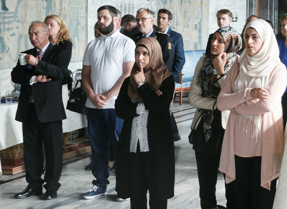 Oslo har i dag ingen dialoggrupper fra ulike trossamfunn. Bildet er fra 2014 og et dialogmøte i Rådhuset. Fra v. forstander Ervin Kohn fra Det Mosaiske Trossamfund, Faten Mahdi Al-Hussaini, Sara Al Jabouri og Hanin Al-Rubaye.