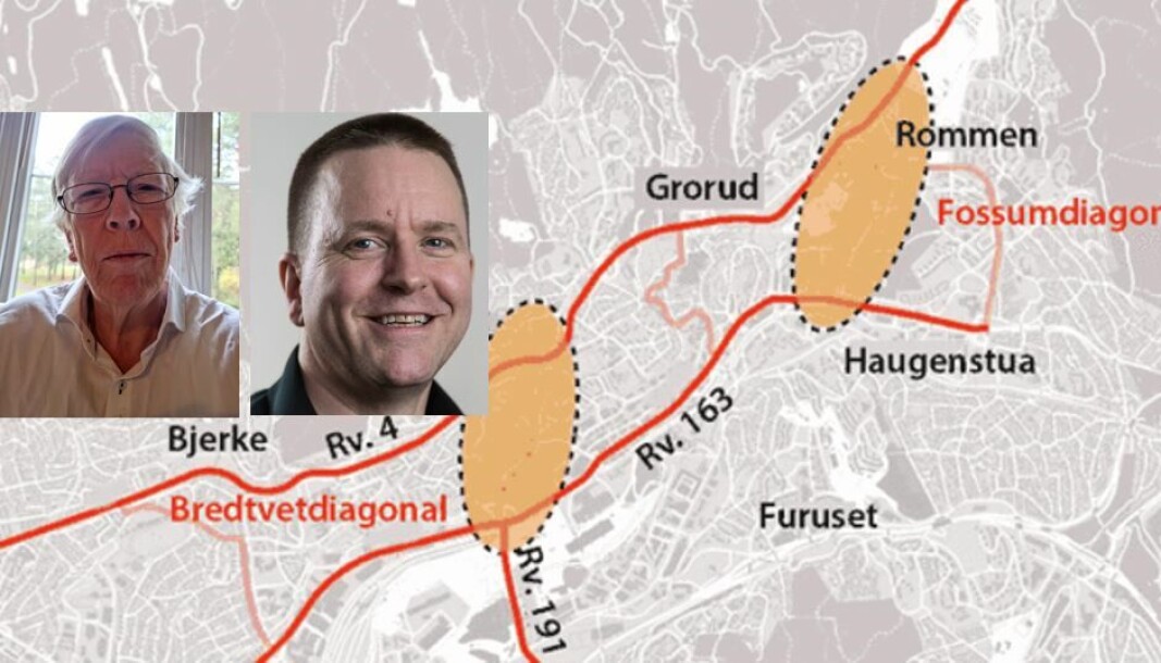 To alternative diagonaler er utredet mellom Riksvei 4 og Riksvei 163: Fossumdiagonalen og Bredtvetdiagonalen. To alternative diagonaler er utredet mellom Riksvei 4 og Riksvei 163: Fossumdiagonalen og Bredtvetdiagonalen.