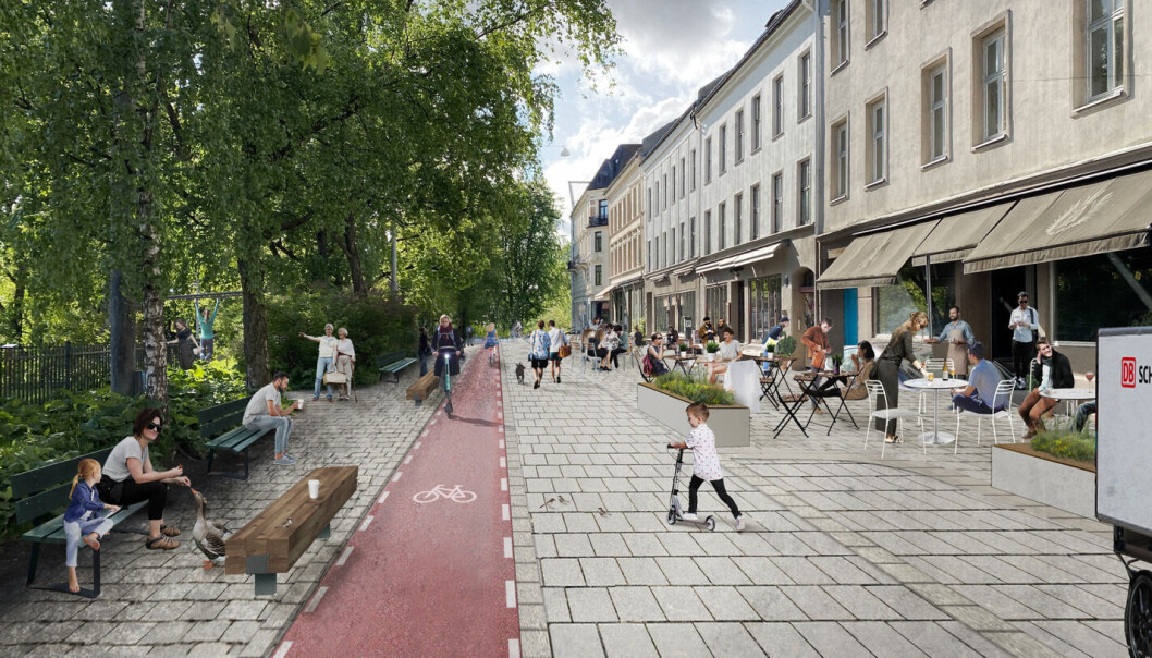Slik ser de to arkitektene for seg Søndre gate etter en solid oppgradering. De vil ikke stenge absolutt all biltrafikk, men regulere til gatetun. Slik ser de to arkitektene for seg Søndre gate etter en solid oppgradering. De vil ikke stenge absolutt all biltrafikk, men regulere til gatetun.