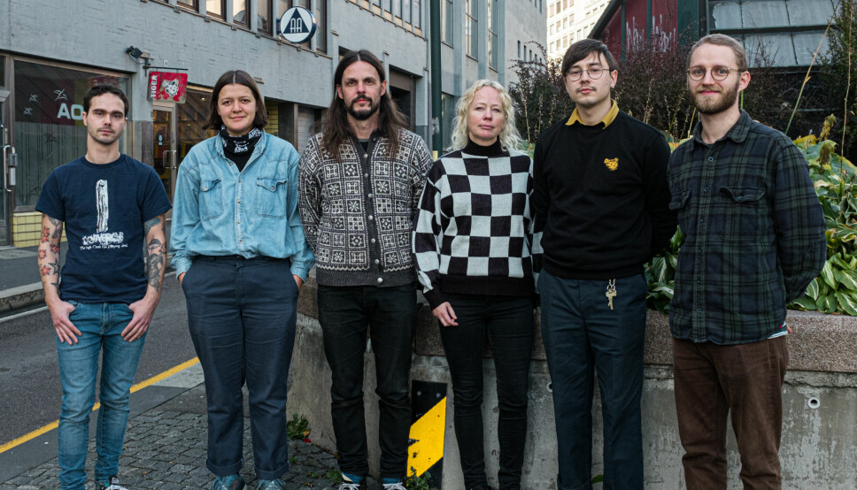 Gjengen bak Tiger og Diger Digital. Fra venstre: Christer Reitan, Maria Refsland, Kristian Kallevik, Ingrid Kallevik, Eivind Imingen og Jørgen Øksby.