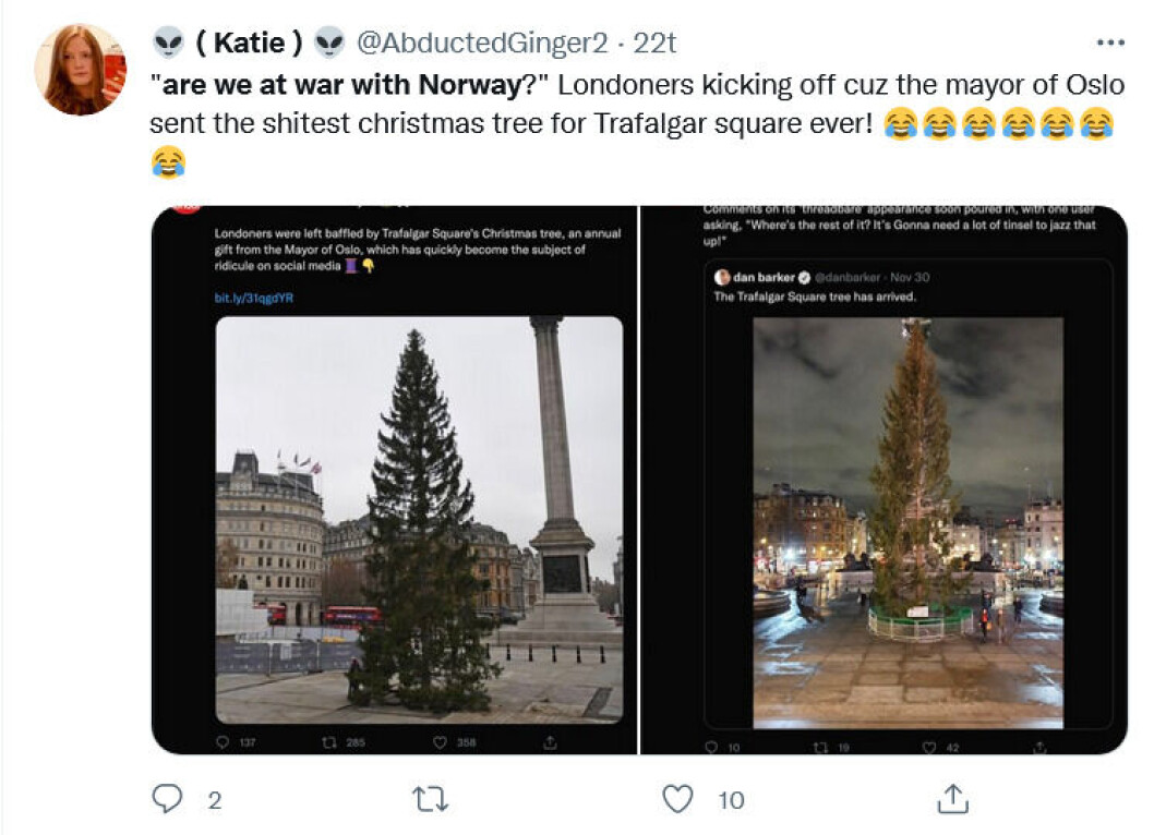 Skjermdump fra Twitter. Skjermdump fra Twitter.