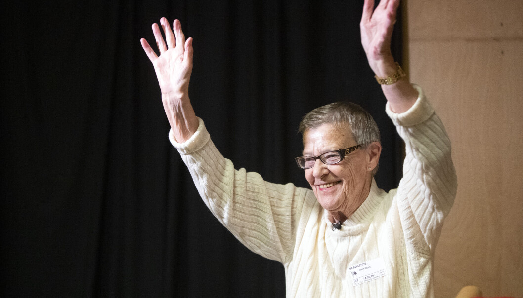 Kim Friele døde mandag 22 november, 86 år gammel. Her fra et foredrag under Prideuken i Oslo i 2019. Kim Friele døde mandag 22 november, 86 år gammel. Her fra et foredrag under Prideuken i Oslo i 2019.
