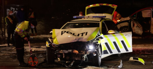 Politibil og taxi kolliderte i Fagerheimgata på julaften